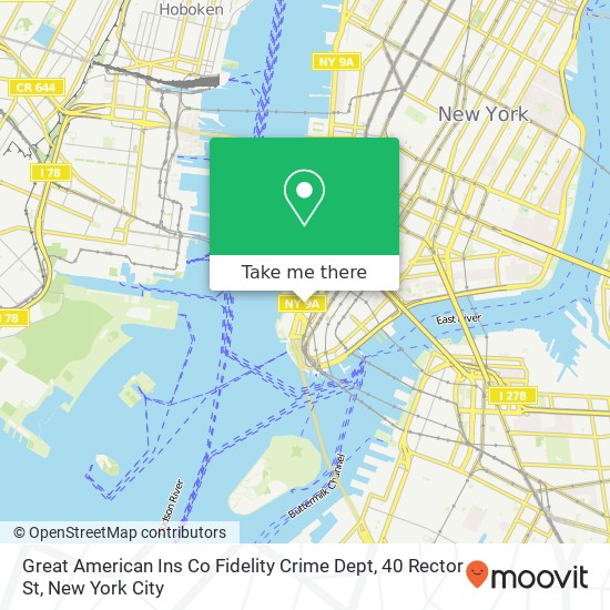 Great American Ins Co Fidelity Crime Dept, 40 Rector St map