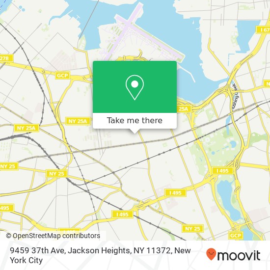 Mapa de 9459 37th Ave, Jackson Heights, NY 11372