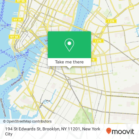 Mapa de 194 St Edwards St, Brooklyn, NY 11201