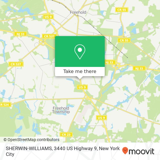 Mapa de SHERWIN-WILLIAMS, 3440 US Highway 9