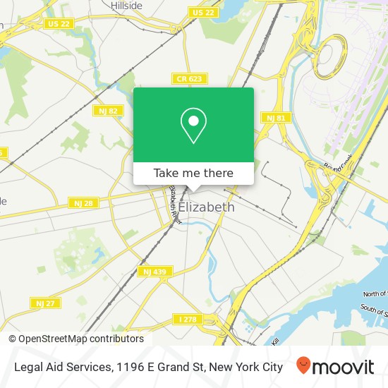 Mapa de Legal Aid Services, 1196 E Grand St