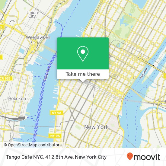 Mapa de Tango Cafe NYC, 412 8th Ave
