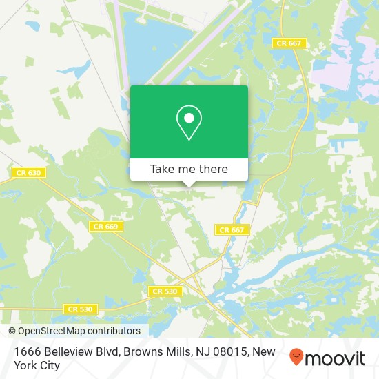 1666 Belleview Blvd, Browns Mills, NJ 08015 map