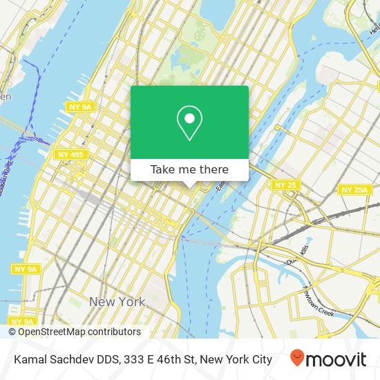 Kamal Sachdev DDS, 333 E 46th St map