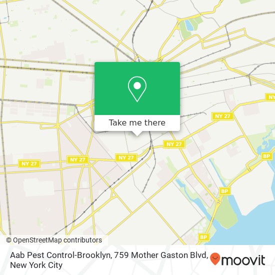 Mapa de Aab Pest Control-Brooklyn, 759 Mother Gaston Blvd