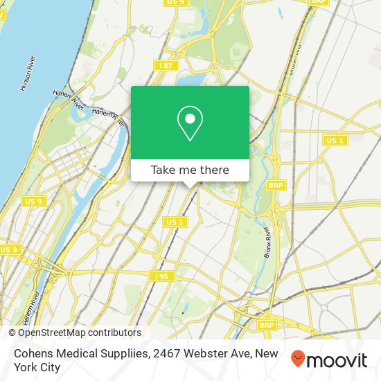 Mapa de Cohens Medical Suppliies, 2467 Webster Ave