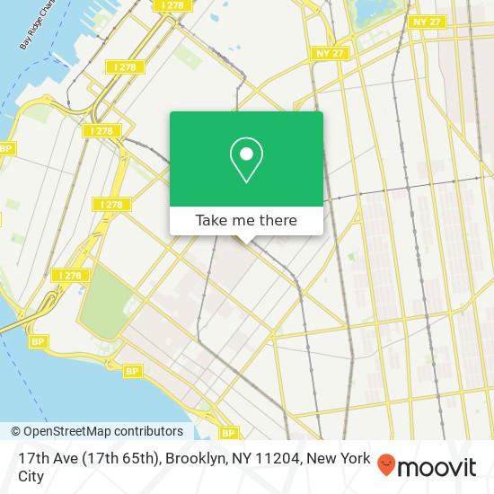 Mapa de 17th Ave (17th 65th), Brooklyn, NY 11204