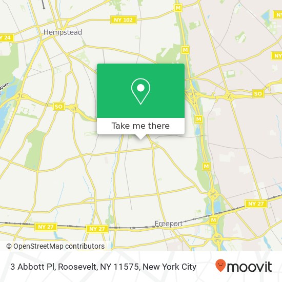 Mapa de 3 Abbott Pl, Roosevelt, NY 11575