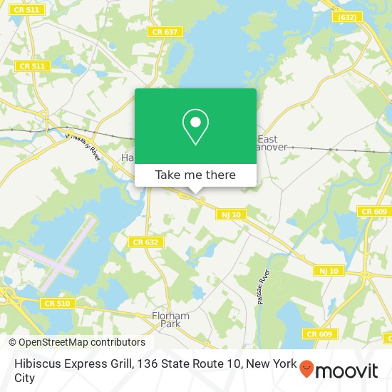 Mapa de Hibiscus Express Grill, 136 State Route 10