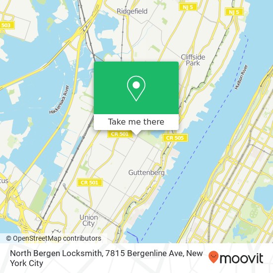 Mapa de North Bergen Locksmith, 7815 Bergenline Ave