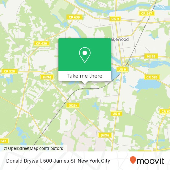 Mapa de Donald Drywall, 500 James St