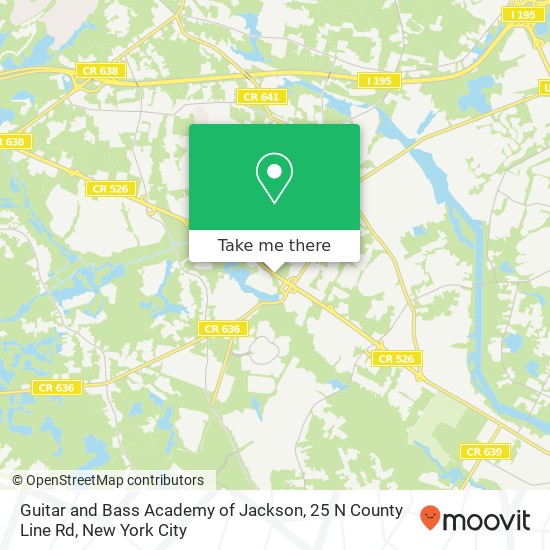 Mapa de Guitar and Bass Academy of Jackson, 25 N County Line Rd