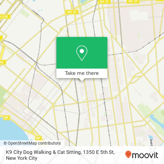Mapa de K9 City Dog Walking & Cat Sitting, 1350 E 5th St