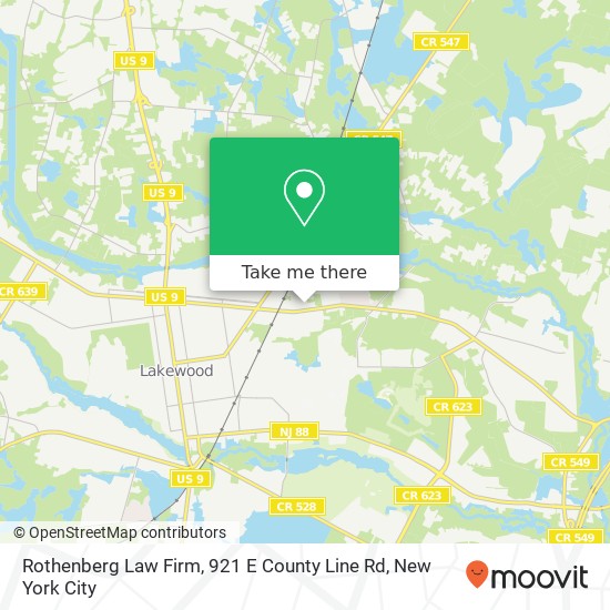 Mapa de Rothenberg Law Firm, 921 E County Line Rd