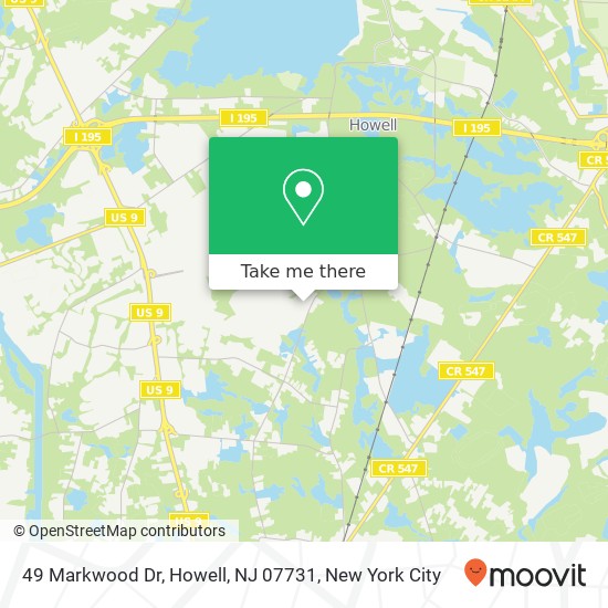 Mapa de 49 Markwood Dr, Howell, NJ 07731