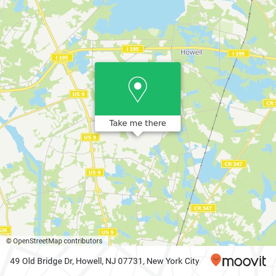 Mapa de 49 Old Bridge Dr, Howell, NJ 07731