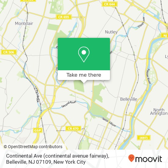 Continental Ave (continental avenue fairway), Belleville, NJ 07109 map