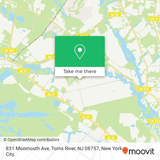 831 Monmouth Ave, Toms River, NJ 08757 map