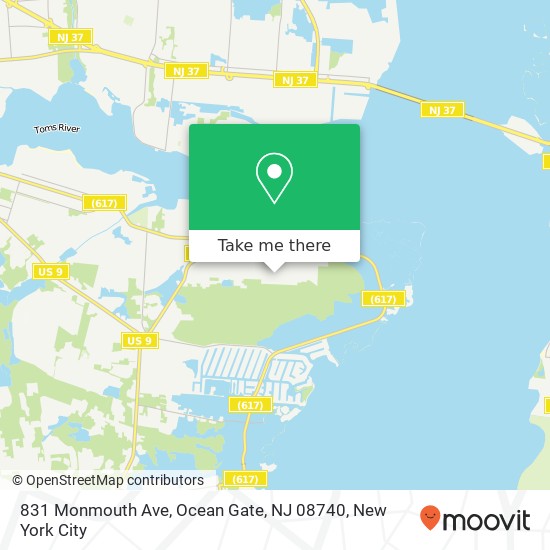 Mapa de 831 Monmouth Ave, Ocean Gate, NJ 08740