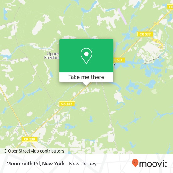 Mapa de Monmouth Rd, Cream Ridge, NJ 08514