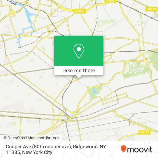 Mapa de Cooper Ave (80th cooper ave), Ridgewood, NY 11385