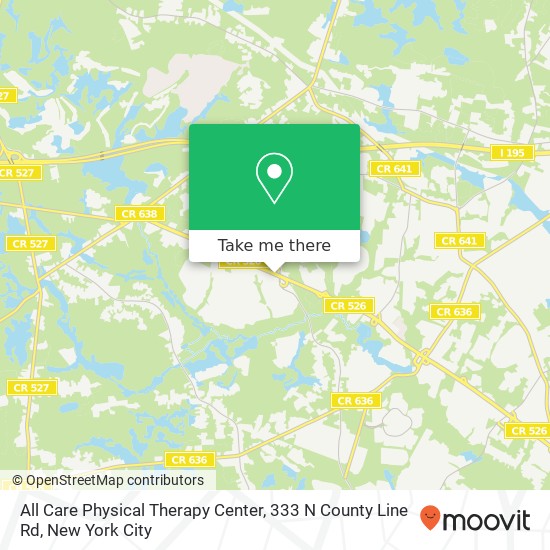 Mapa de All Care Physical Therapy Center, 333 N County Line Rd