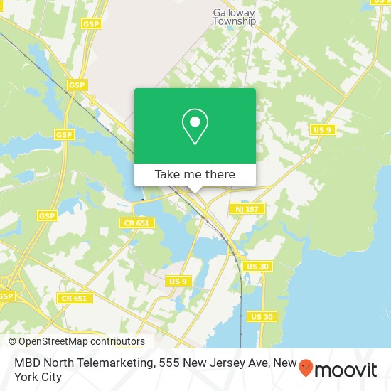Mapa de MBD North Telemarketing, 555 New Jersey Ave
