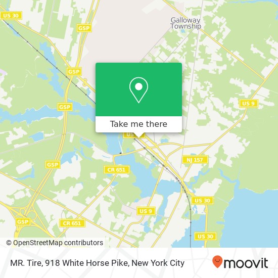 Mapa de MR. Tire, 918 White Horse Pike