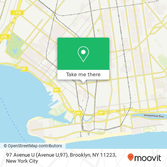 Mapa de 97 Avenue U (Avenue U,97), Brooklyn, NY 11223