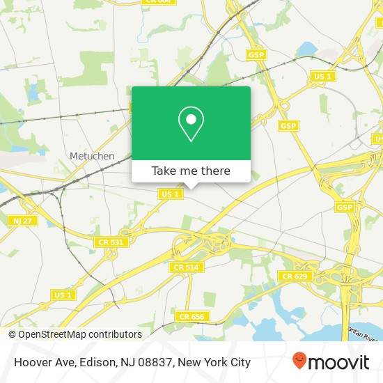 Hoover Ave, Edison, NJ 08837 map