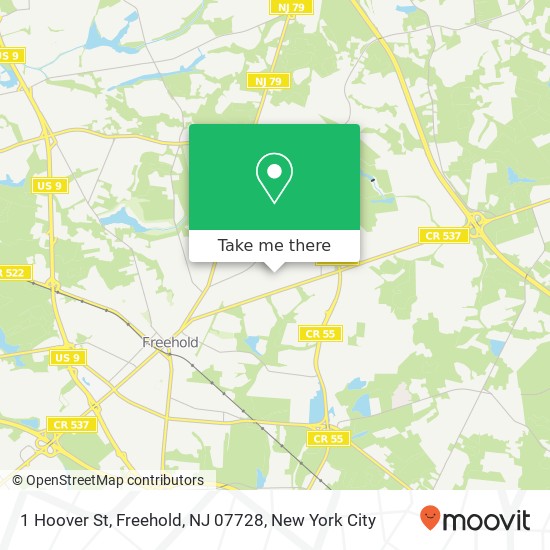 Mapa de 1 Hoover St, Freehold, NJ 07728
