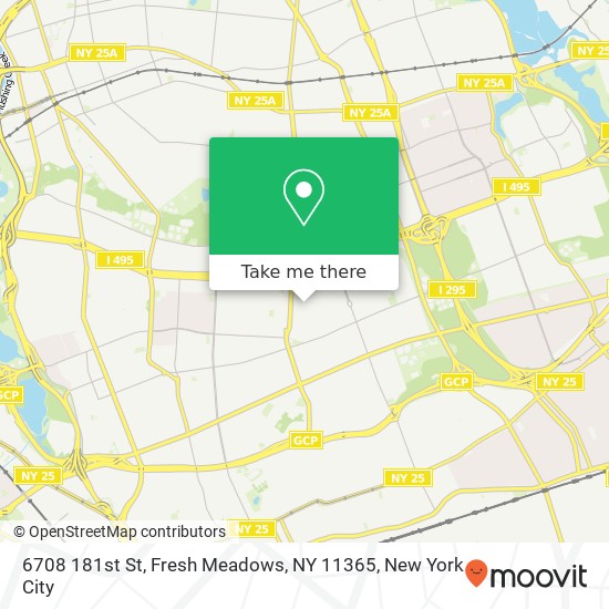 Mapa de 6708 181st St, Fresh Meadows, NY 11365