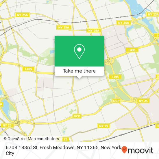 Mapa de 6708 183rd St, Fresh Meadows, NY 11365