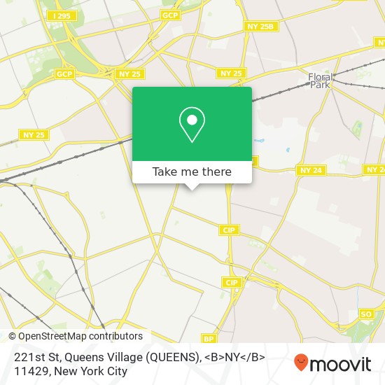 Mapa de 221st St, Queens Village (QUEENS), <B>NY< / B> 11429