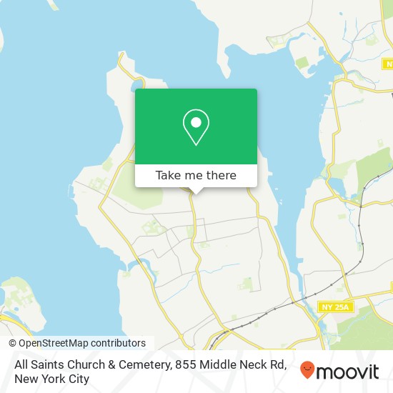 Mapa de All Saints Church & Cemetery, 855 Middle Neck Rd