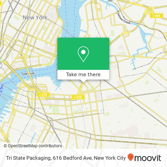 Mapa de Tri State Packaging, 616 Bedford Ave