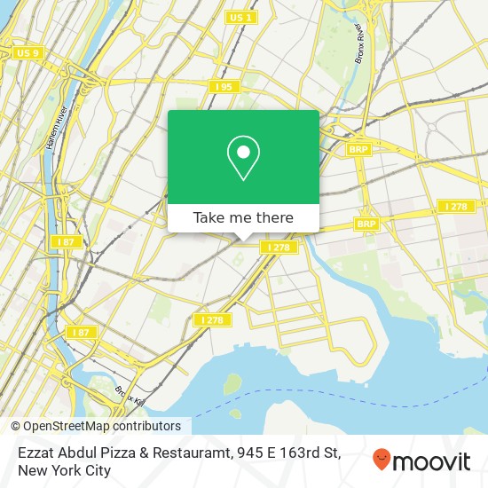 Mapa de Ezzat Abdul Pizza & Restauramt, 945 E 163rd St