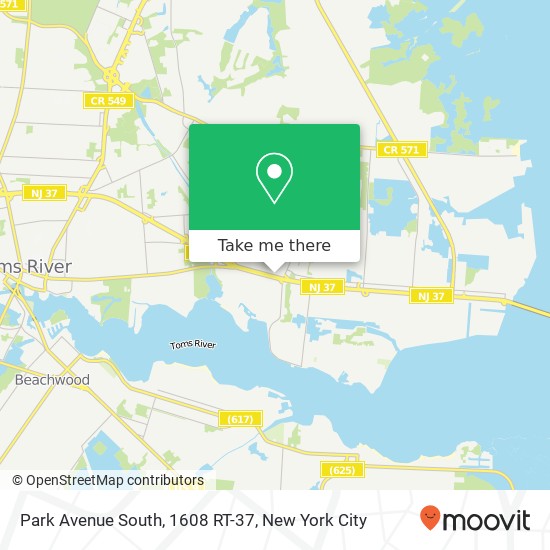 Mapa de Park Avenue South, 1608 RT-37