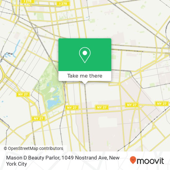 Mapa de Mason D Beauty Parlor, 1049 Nostrand Ave