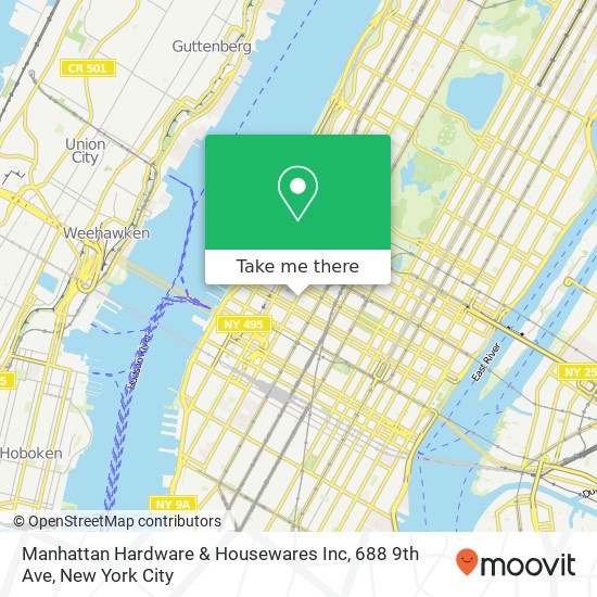 Mapa de Manhattan Hardware & Housewares Inc, 688 9th Ave
