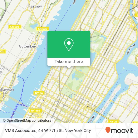 VMS Associates, 44 W 77th St map