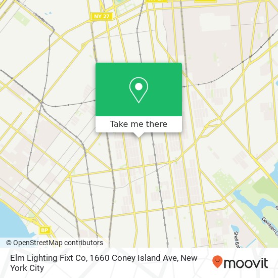 Mapa de Elm Lighting Fixt Co, 1660 Coney Island Ave