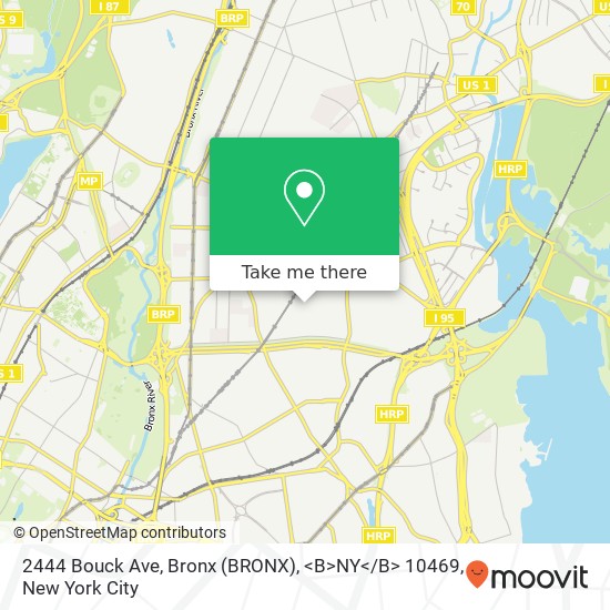 Mapa de 2444 Bouck Ave, Bronx (BRONX), <B>NY< / B> 10469