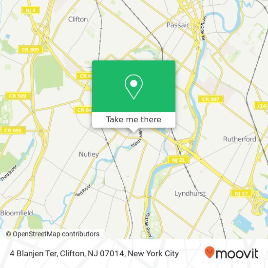 Mapa de 4 Blanjen Ter, Clifton, NJ 07014