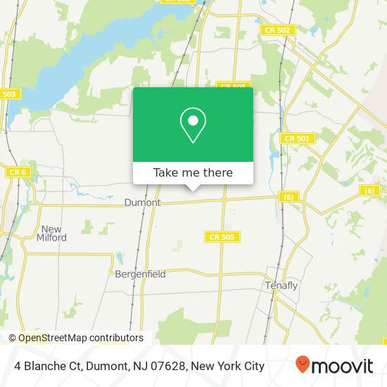 Mapa de 4 Blanche Ct, Dumont, NJ 07628