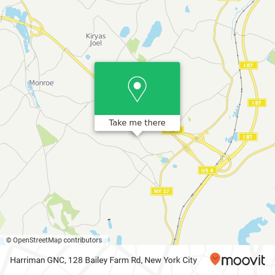 Harriman GNC, 128 Bailey Farm Rd map