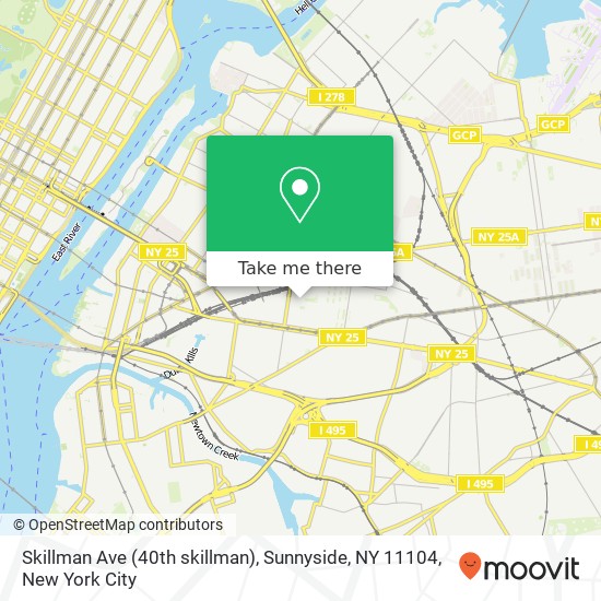 Mapa de Skillman Ave (40th skillman), Sunnyside, NY 11104