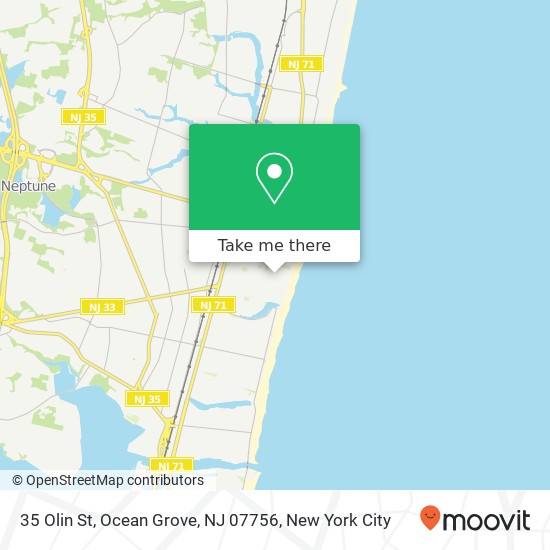 Mapa de 35 Olin St, Ocean Grove, NJ 07756