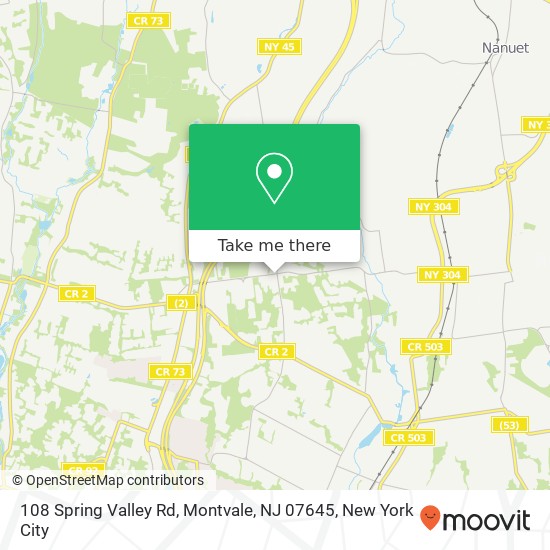 Mapa de 108 Spring Valley Rd, Montvale, NJ 07645