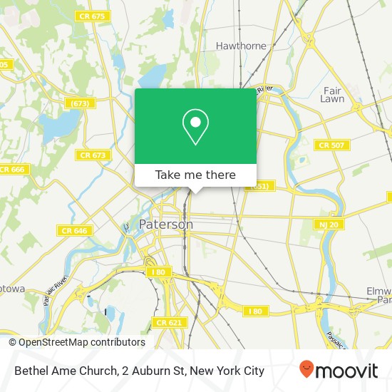 Mapa de Bethel Ame Church, 2 Auburn St
